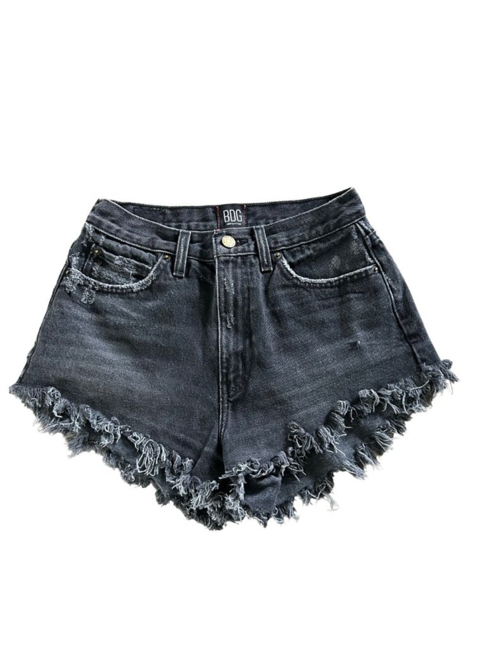 BDG High Rise Cheeky Black Distressed Short Size 27